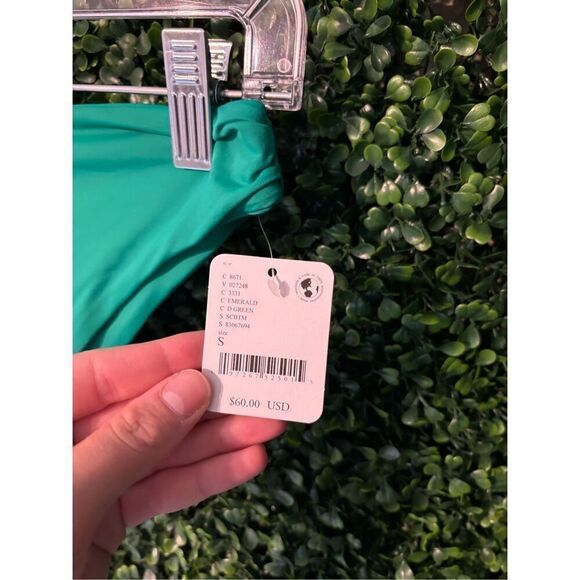 Free People Toast Swim Signature Cinch Bikini Bottoms Sz Small NWT Emerald - Picture 2 of 6